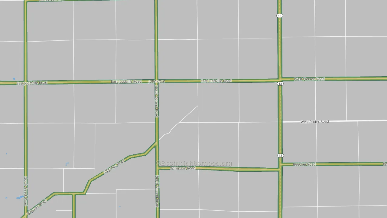 Juddville, MI Map of Noise Levels in Juddville