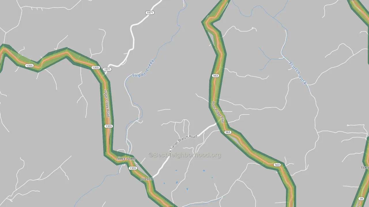 Judson, KY Map of Noise Levels in Judson