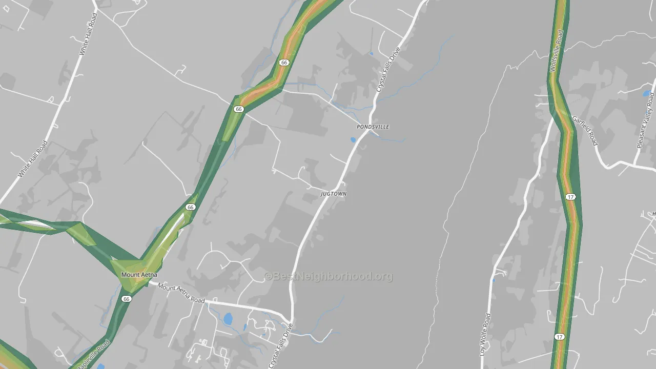 Jugtown, MD Map of Noise Levels in Jugtown