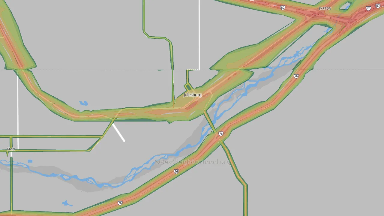 Julesburg, CO Map of Noise Levels in Julesburg