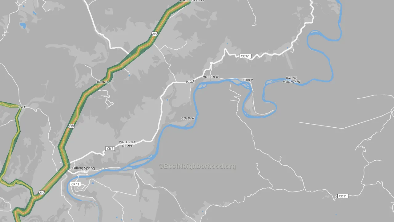 Julia, WV Map of Noise Levels in Julia