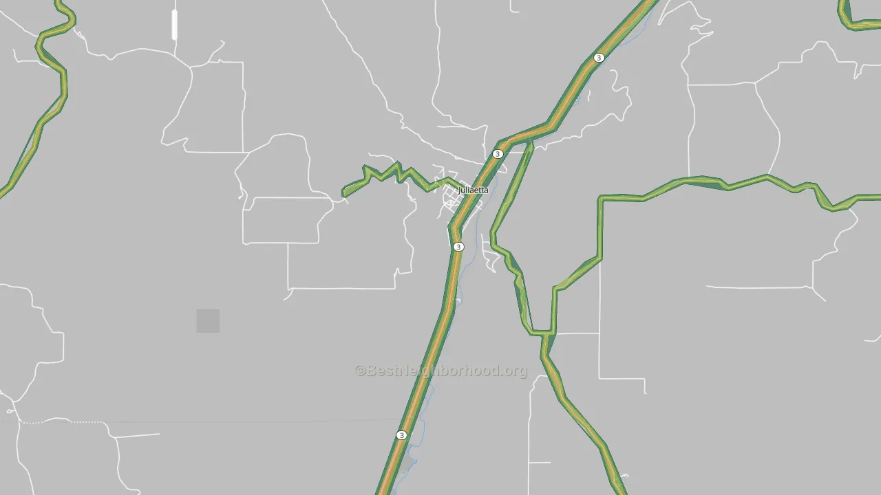 Juliaetta, ID Map of Noise Levels in Juliaetta