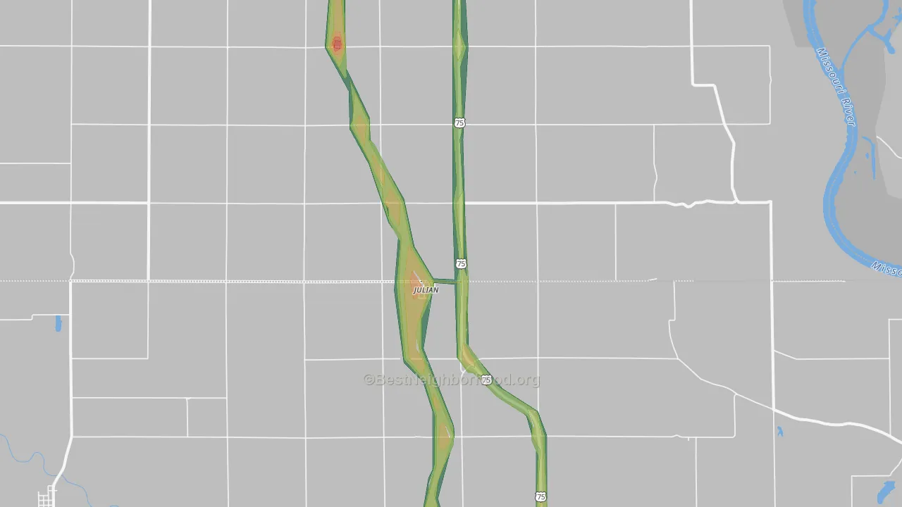 Julian, NE Map of Noise Levels in Julian