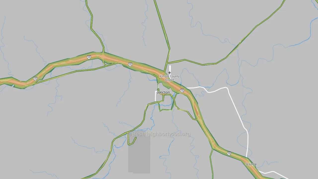 Junction, TX Map of Noise Levels in Junction