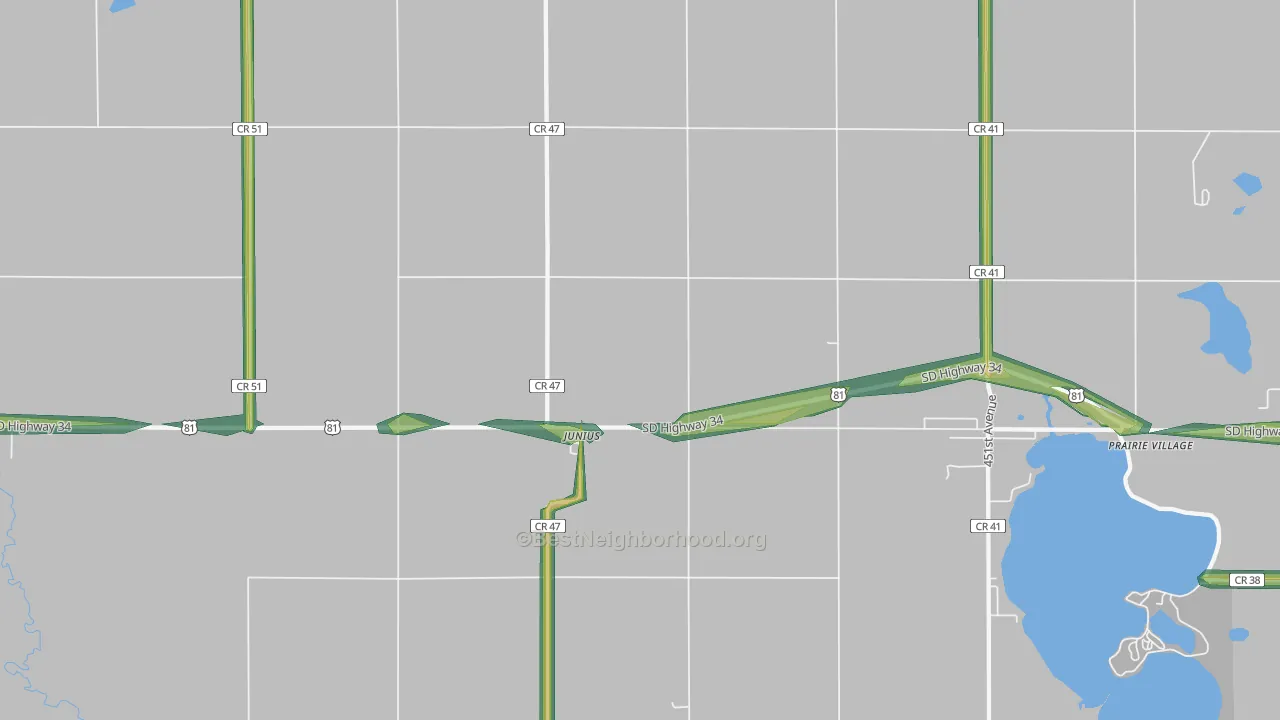 Junius, SD Map of Noise Levels in Junius