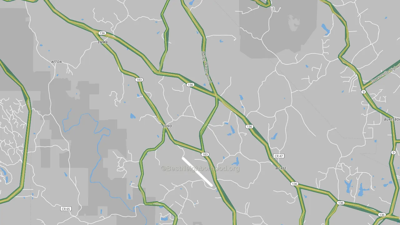 Juno, GA Map of Noise Levels in Juno