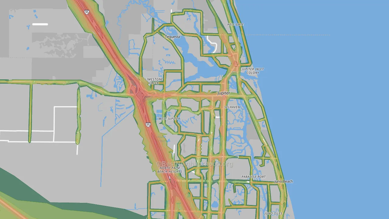 Jupiter, FL Map of Noise Levels in Jupiter