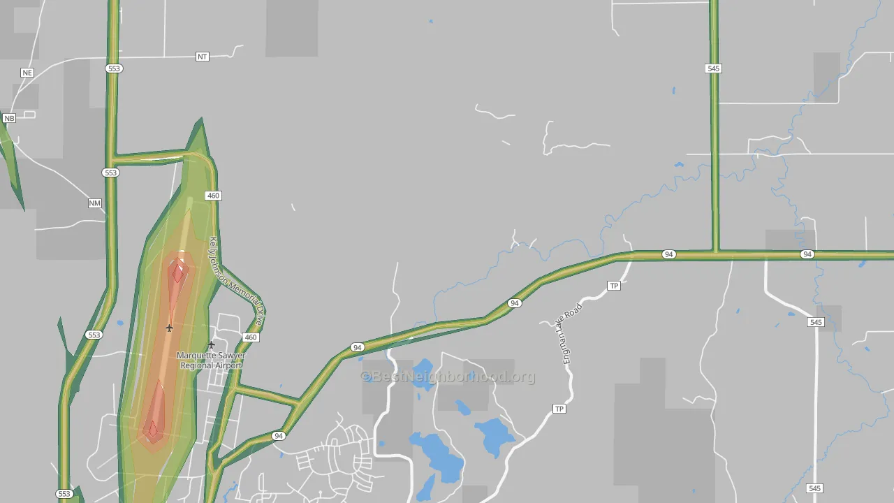 K. I. Sawyer Air Force Base, MI Map of Noise Levels in K. I. Sawyer Air Force Base