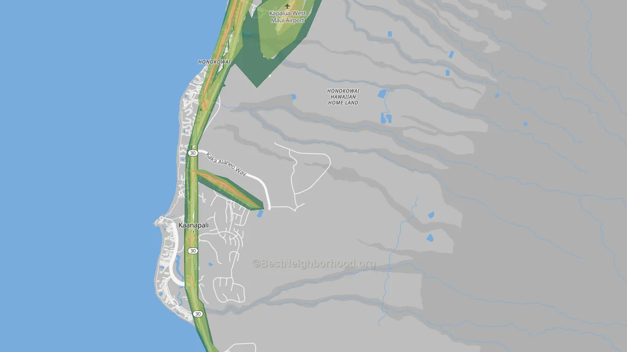 Kaanapali, HI Map of Noise Levels in Kaanapali