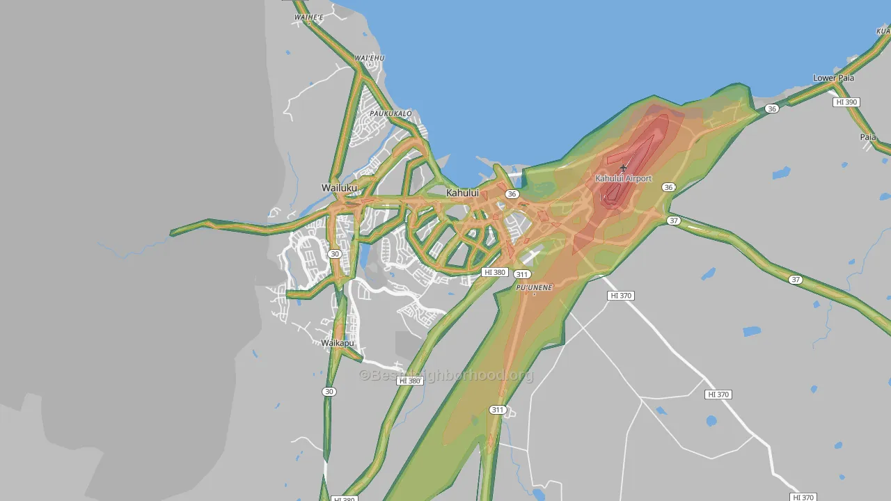Kahului, HI Map of Noise Levels in Kahului