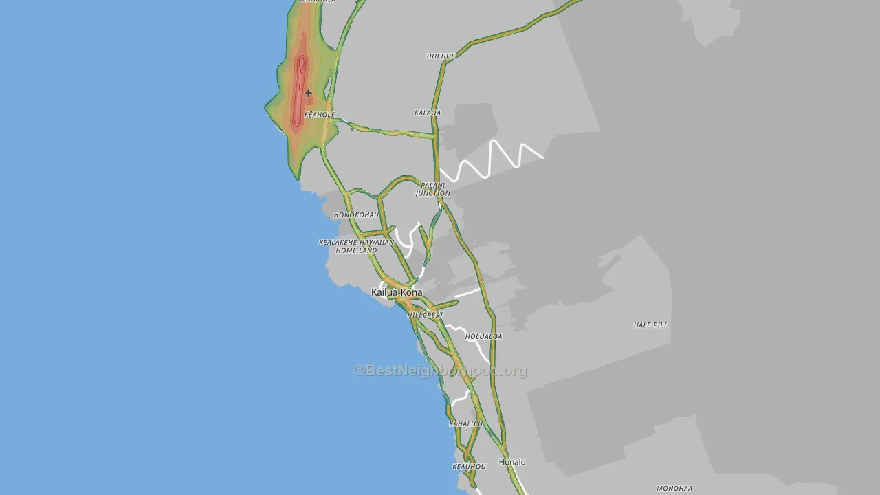 Kailua-Kona, HI Map of Noise Levels in Kailua-Kona