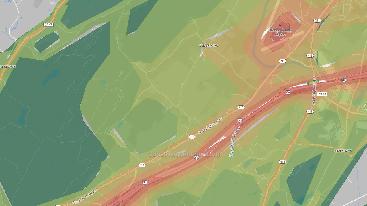 Kaisertown, NY Map of Noise Levels in Kaisertown