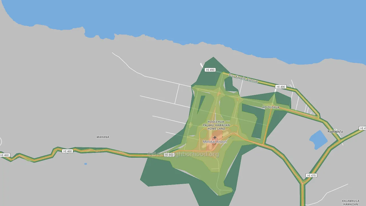 Kalae, HI Map of Noise Levels in Kalae