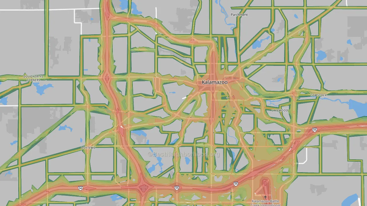 Kalamazoo, MI Map of Noise Levels in Kalamazoo