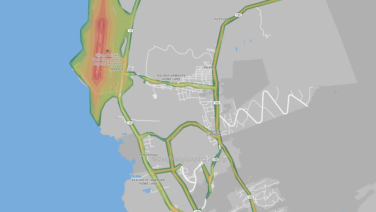 Kalaoa, HI Map of Noise Levels in Kalaoa