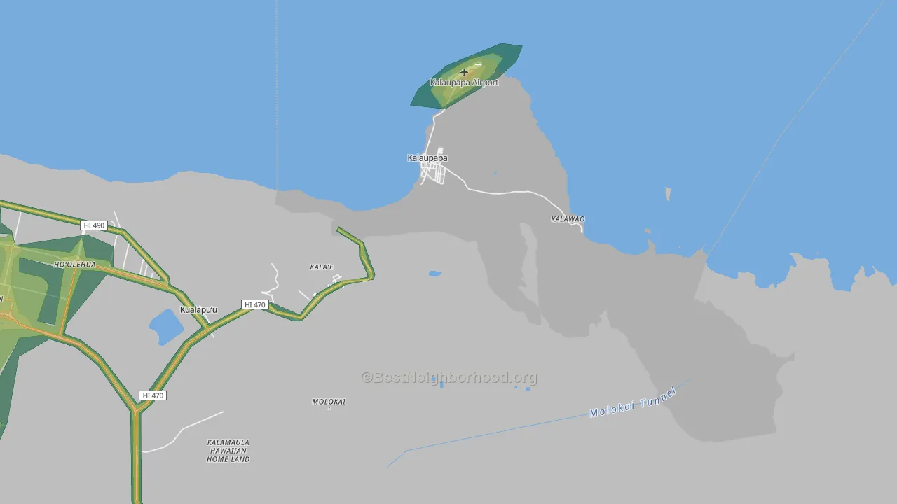 Kalaupapa, HI Map of Noise Levels in Kalaupapa
