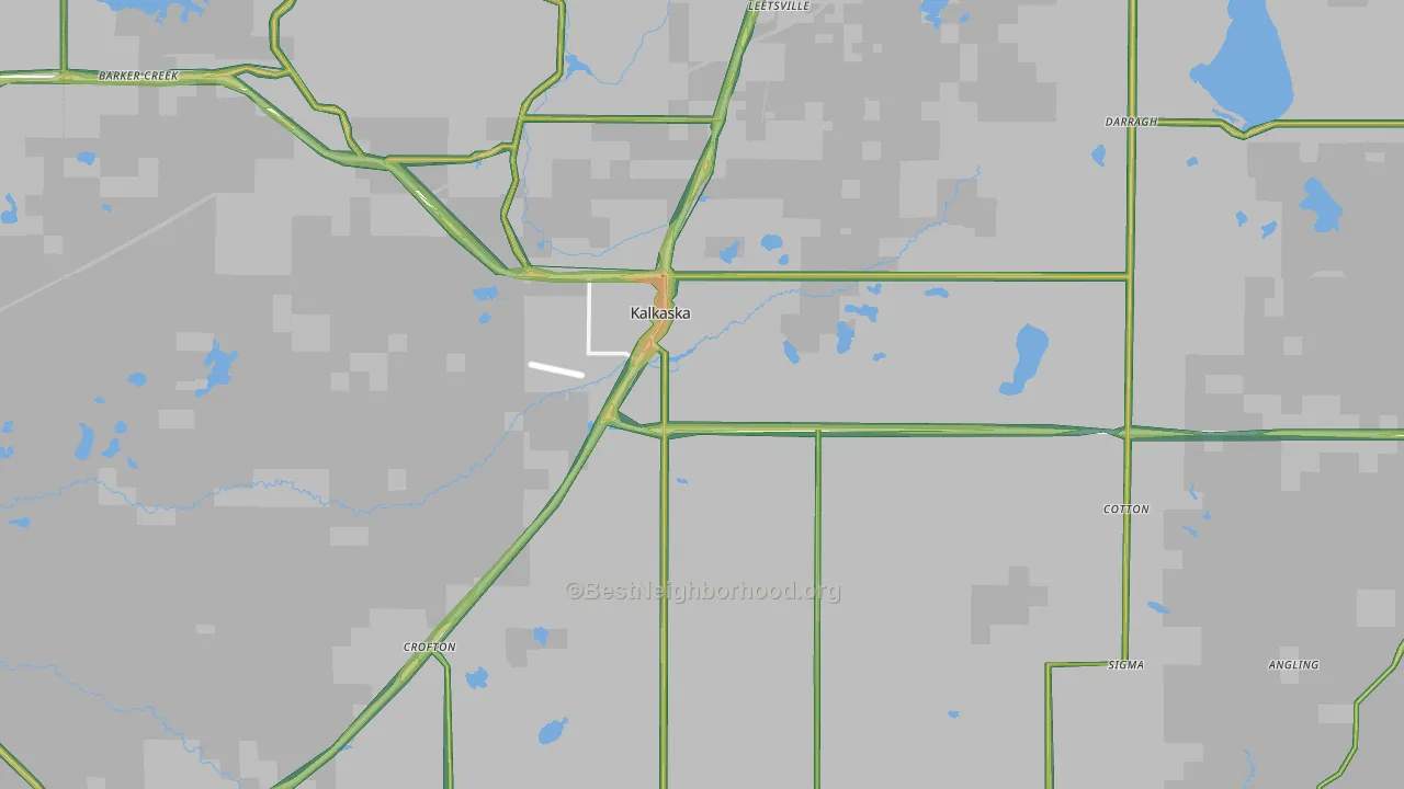 Kalkaska County, MI Map of Noise Levels in Kalkaska County