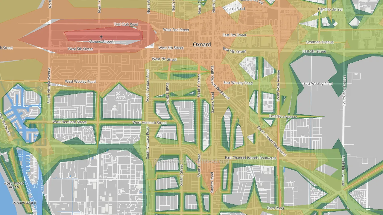 Kamala Park, Oxnard, CA Map of Noise Levels in Kamala Park
