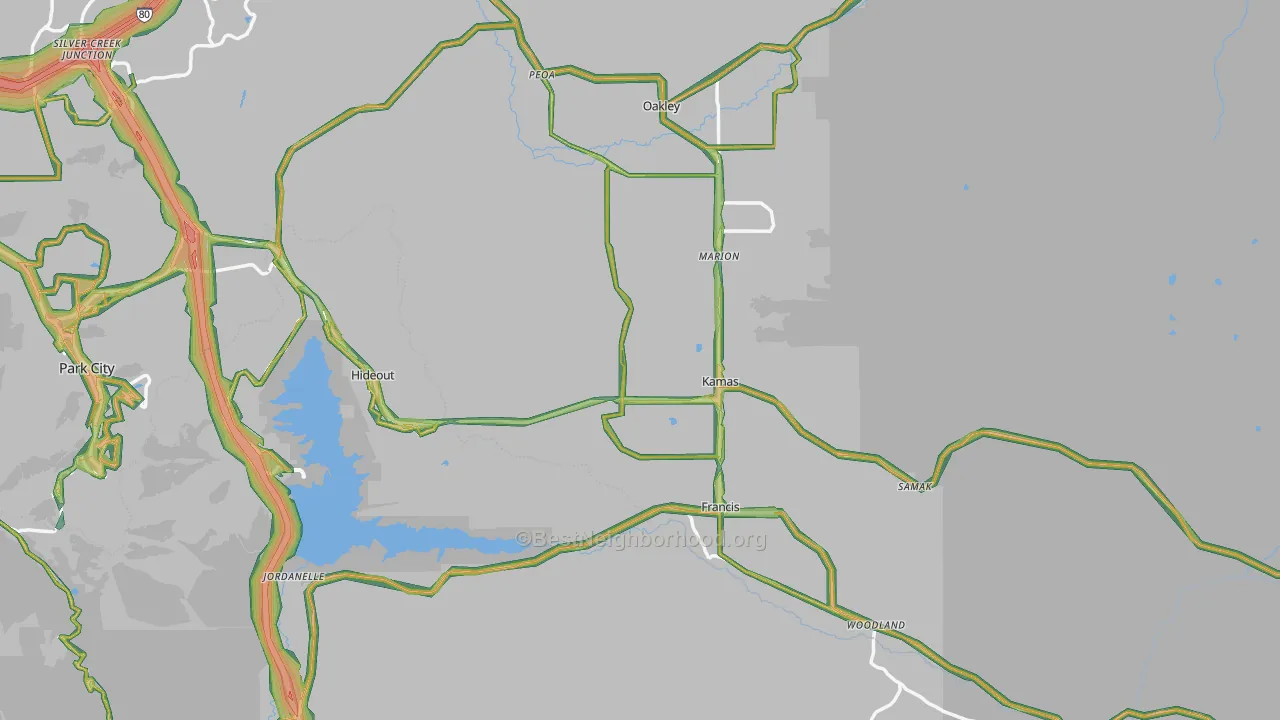 Kamas, UT Map of Noise Levels in Kamas