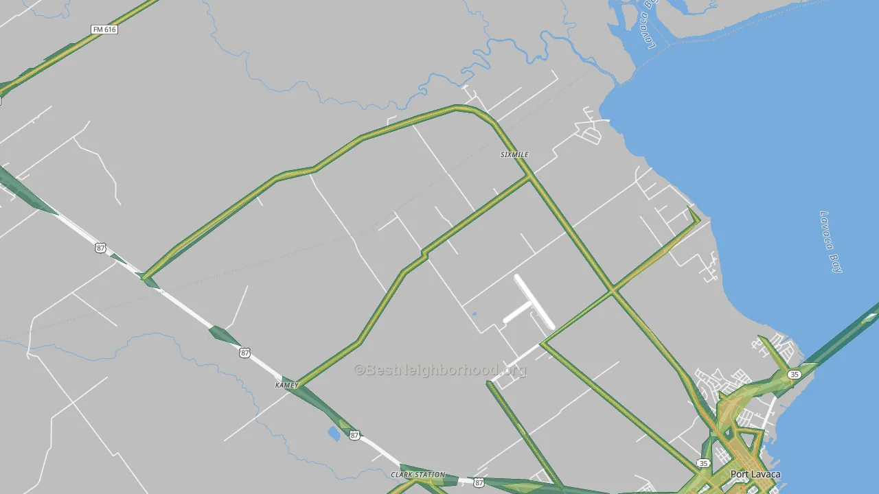 Kamey, TX Map of Noise Levels in Kamey