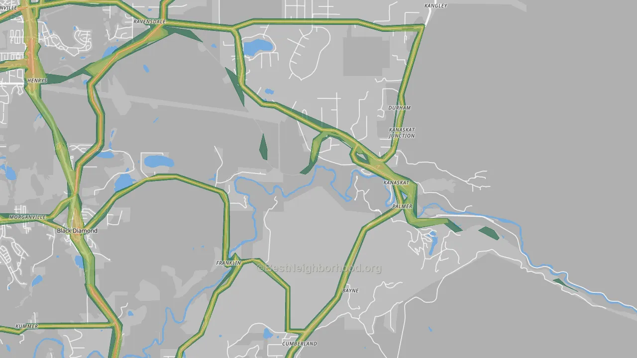 Kanaskat, WA Map of Noise Levels in Kanaskat