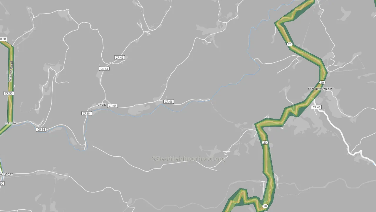 Kanawha Head, WV Map of Noise Levels in Kanawha Head