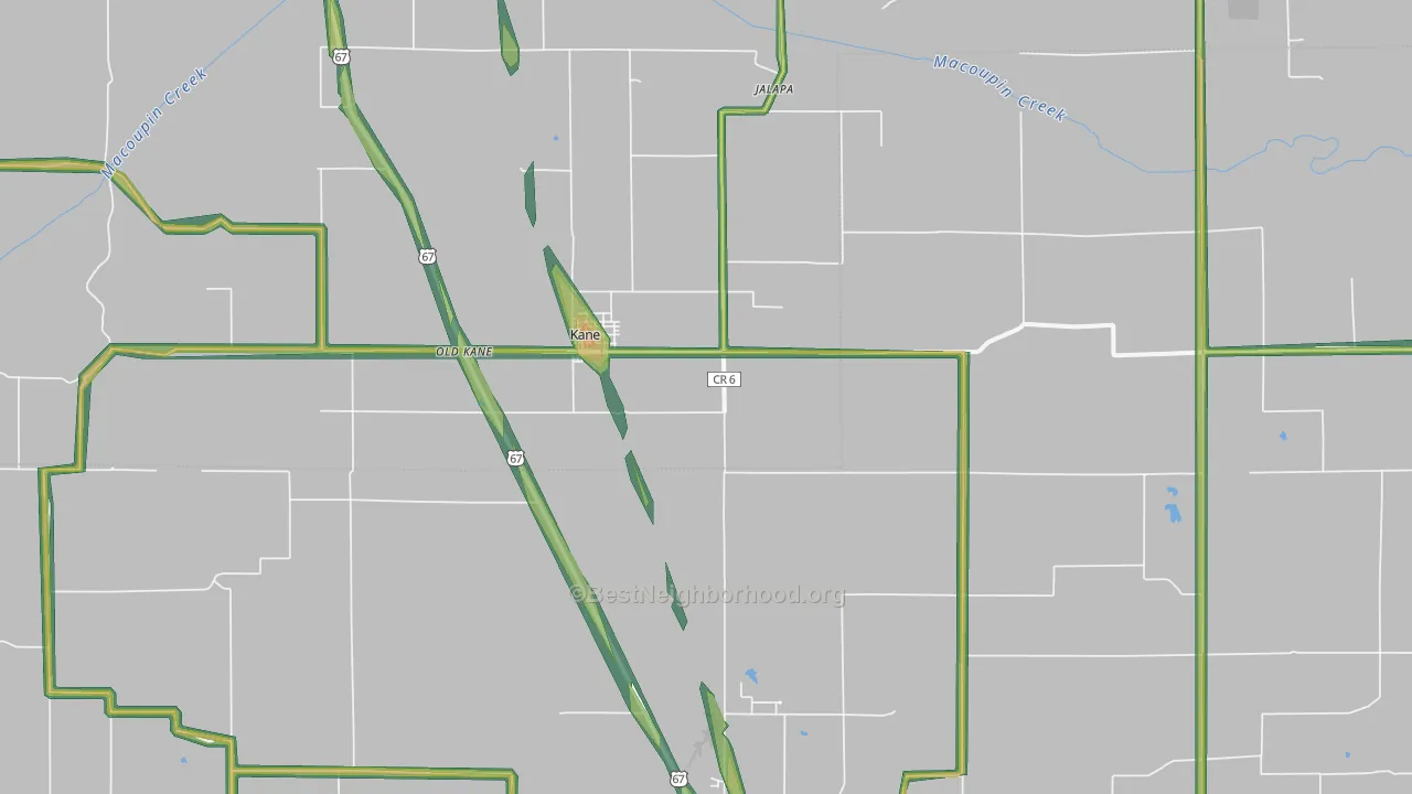 Kane, IL Map of Noise Levels in Kane