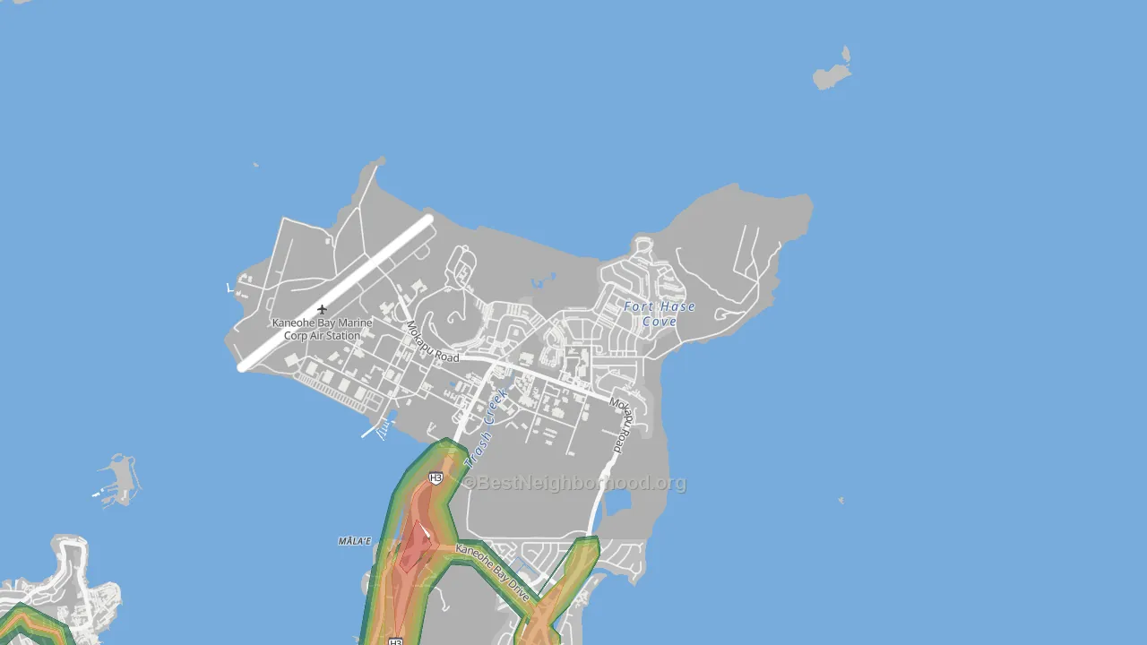 Kaneohe Station, HI Map of Noise Levels in Kaneohe Station