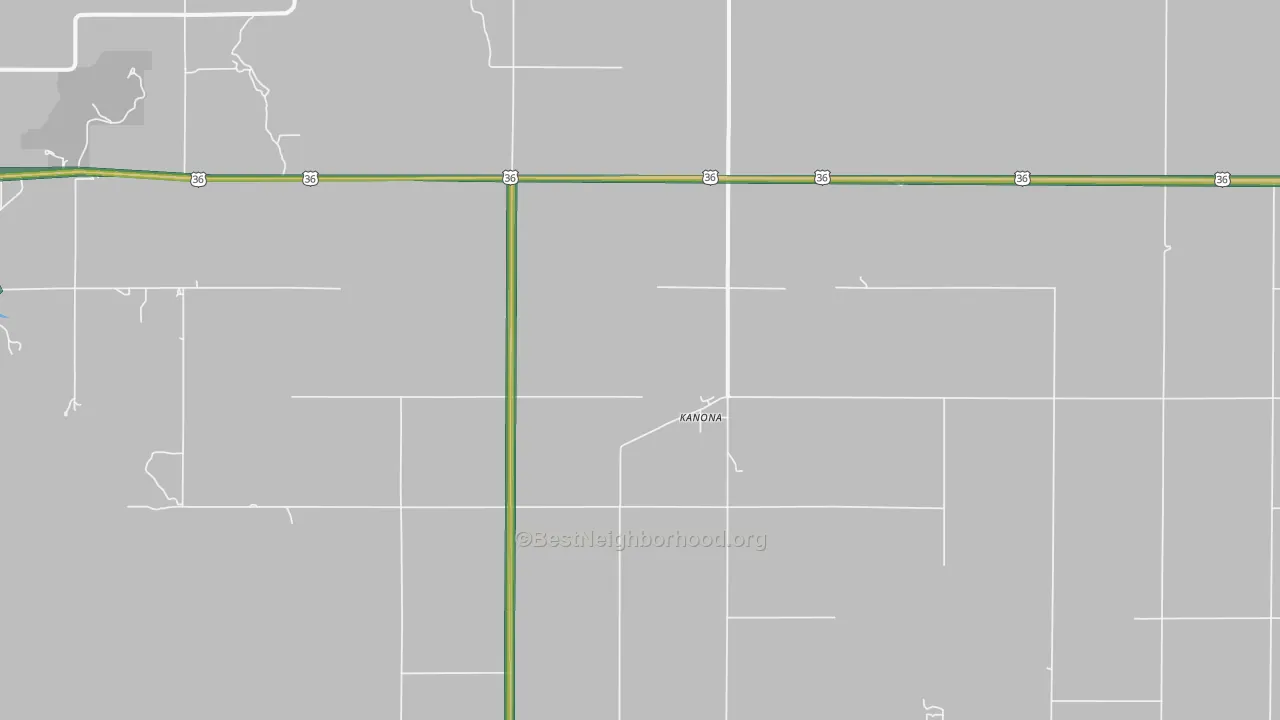 Kanona, KS Map of Noise Levels in Kanona