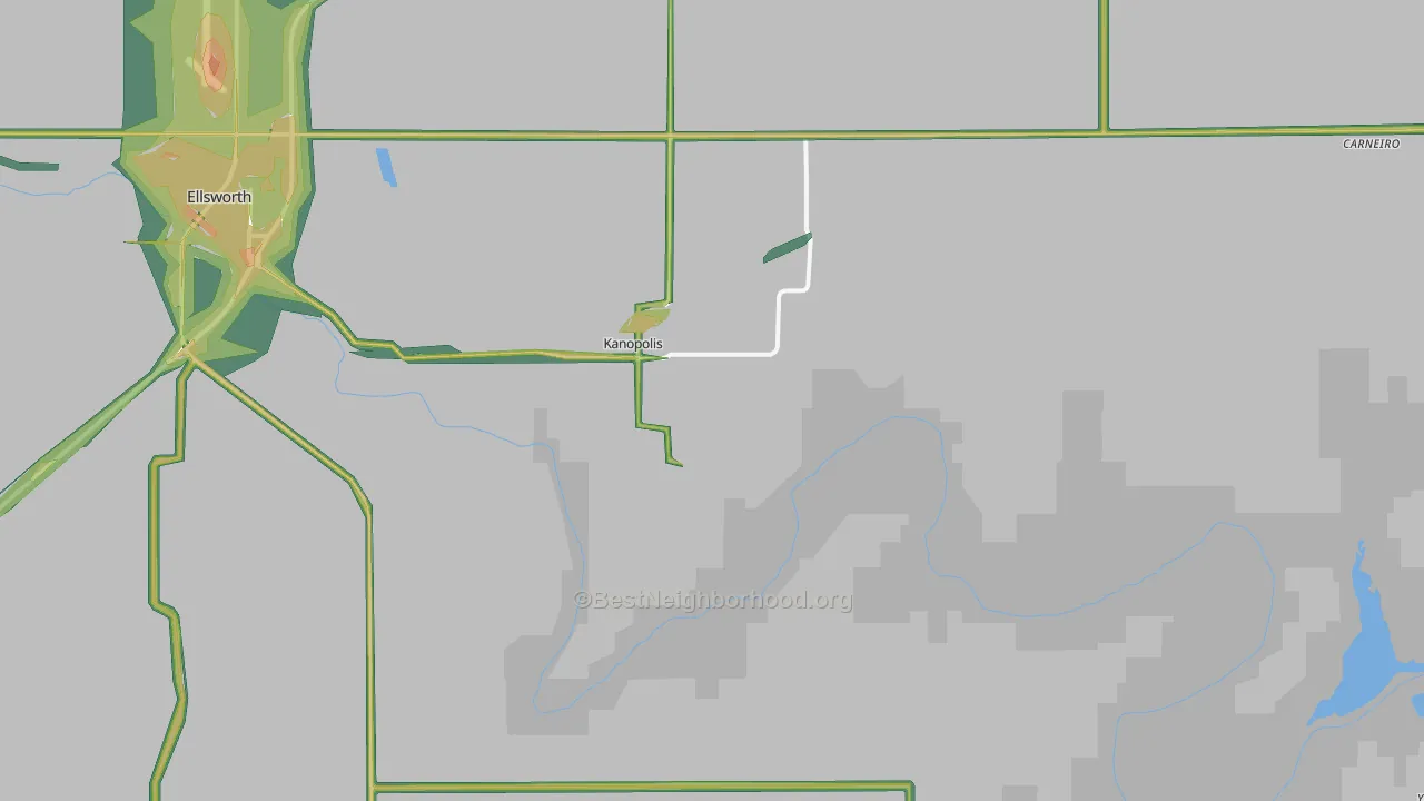 Kanopolis, KS Map of Noise Levels in Kanopolis