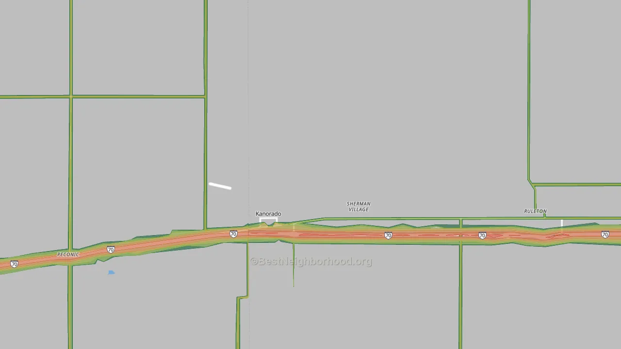 Kanorado, KS Map of Noise Levels in Kanorado