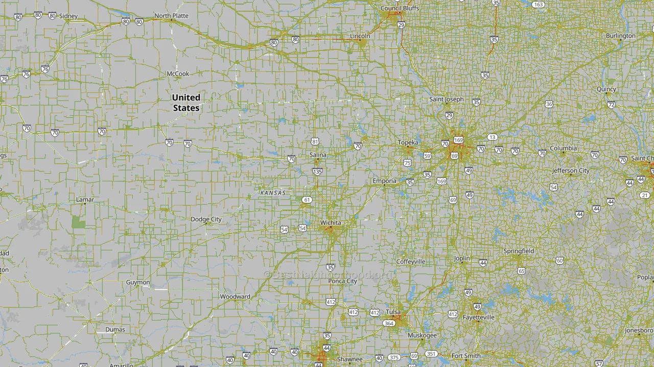 Kansas Map of Noise Levels in Kansas
