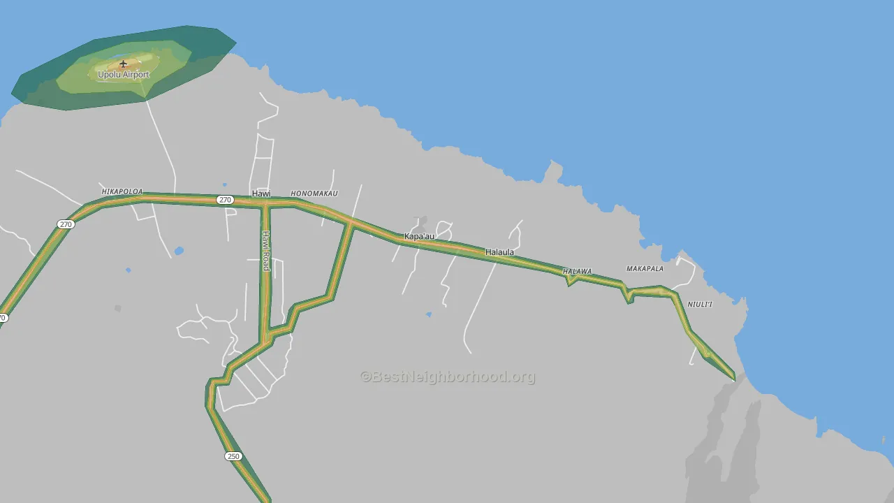 Kapaau, HI Map of Noise Levels in Kapaau