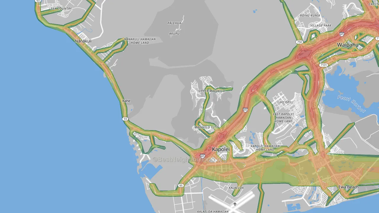 Kapolei, HI Map of Noise Levels in Kapolei