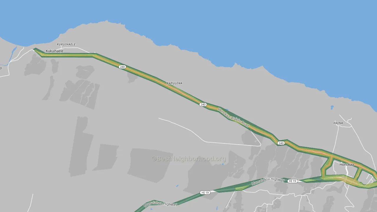 Kapulena, HI Map of Noise Levels in Kapulena