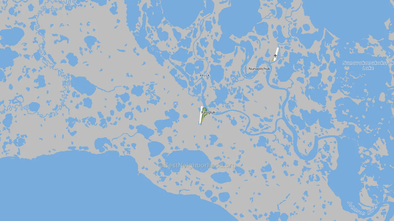 Kasigluk, AK Map of Noise Levels in Kasigluk