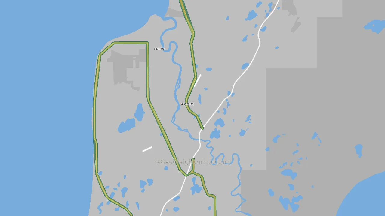 Kasilof, AK Map of Noise Levels in Kasilof