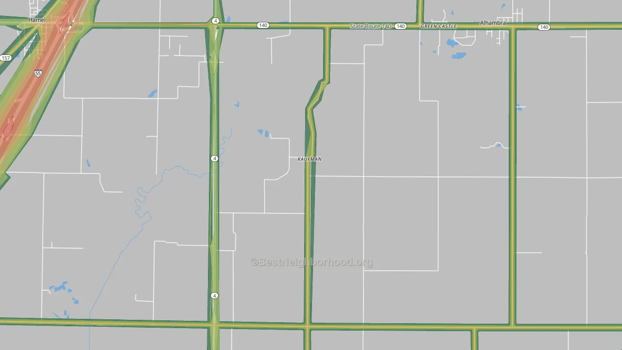 Kaufman, IL Map of Noise Levels in Kaufman