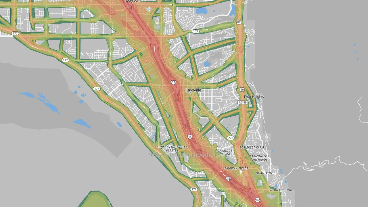 Kaysville, UT Map of Noise Levels in Kaysville