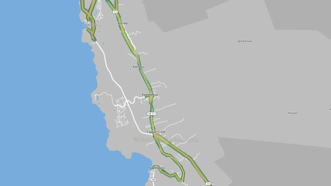 Kealakekua, HI Map of Noise Levels in Kealakekua