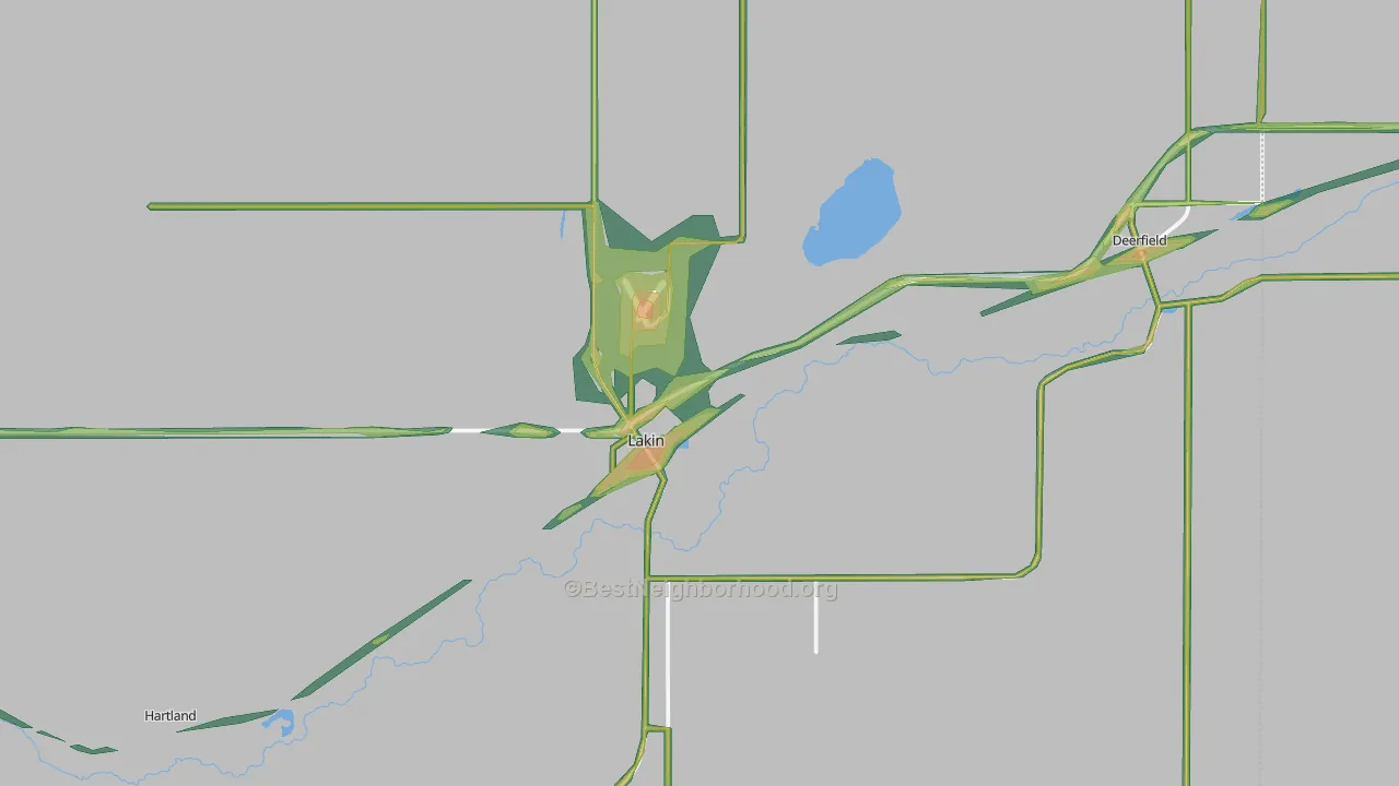 Kearny County, KS Map of Noise Levels in Kearny County