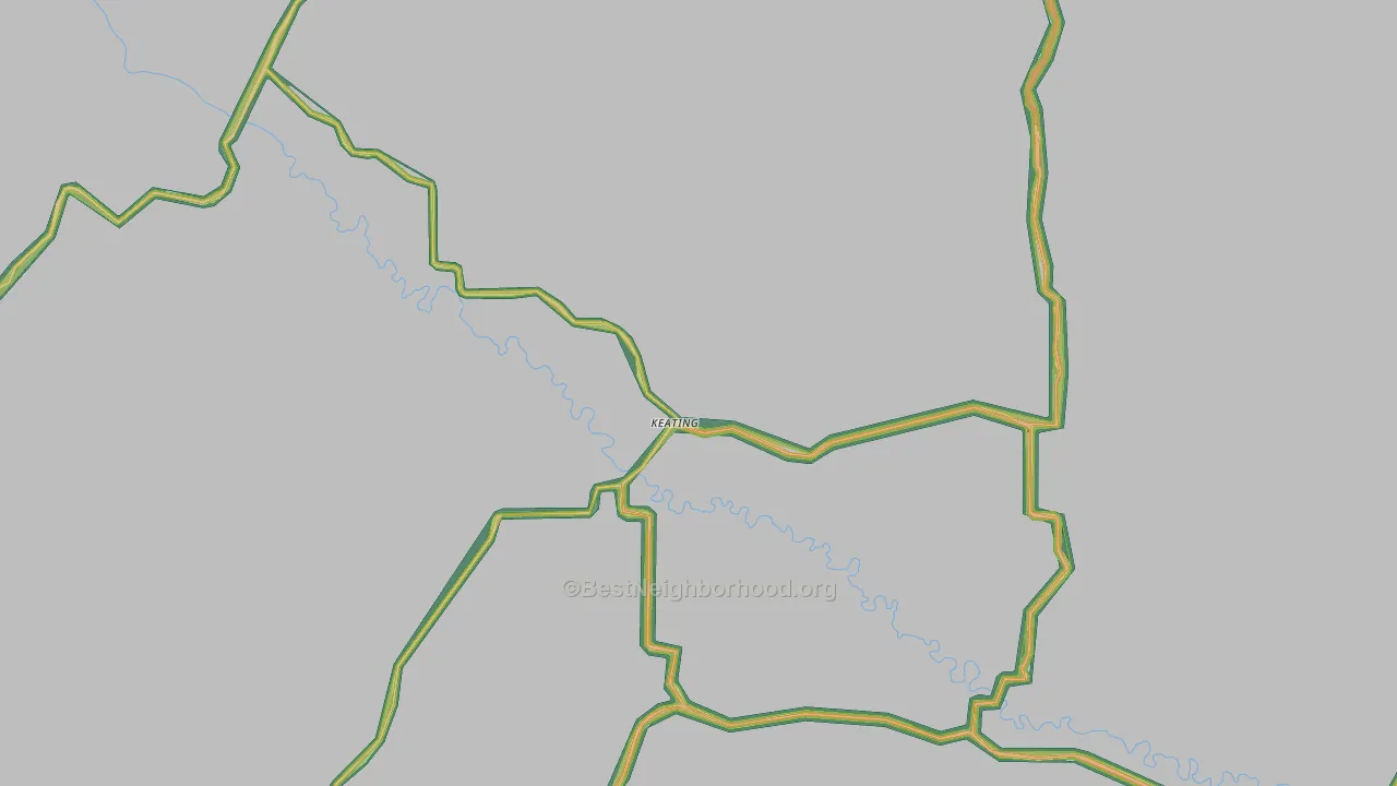 Keating, OR Map of Noise Levels in Keating
