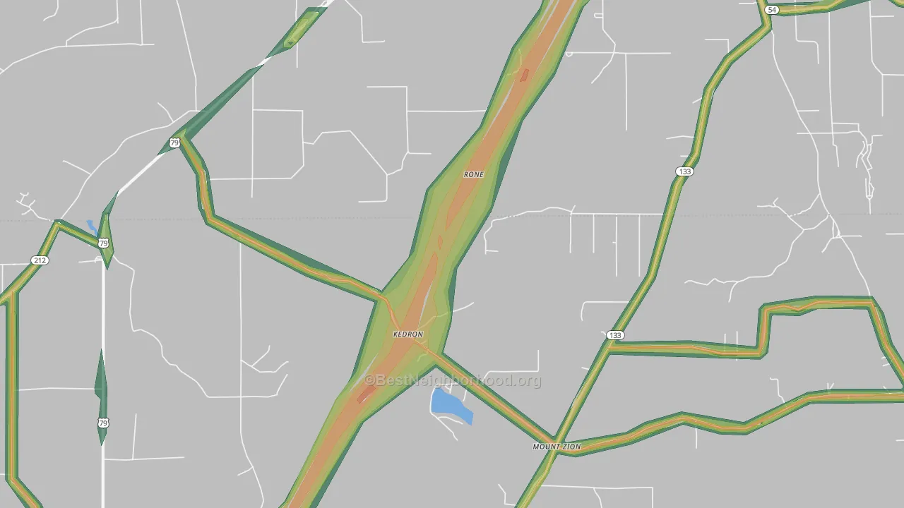 Kedron, AR Map of Noise Levels in Kedron