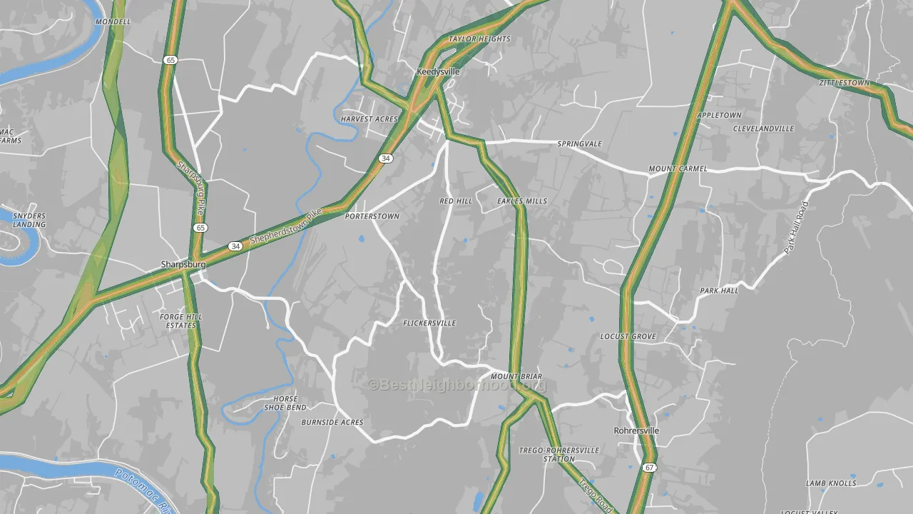 Keedysville, MD Map of Noise Levels in Keedysville