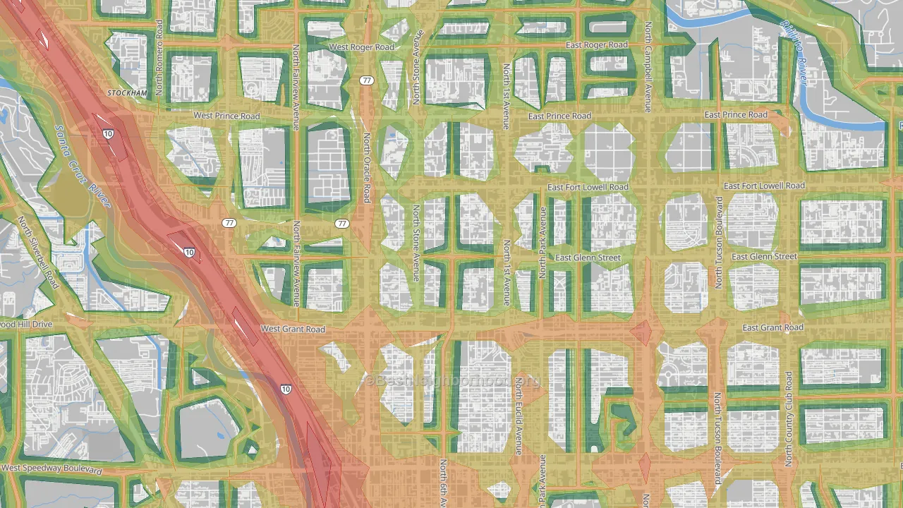 Keeling, Tucson, AZ Map of Noise Levels in Keeling