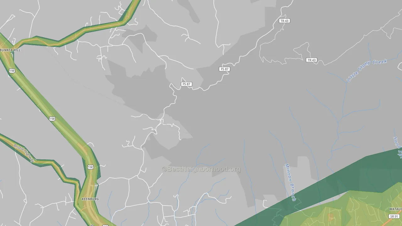 Keenburg, TN Map of Noise Levels in Keenburg