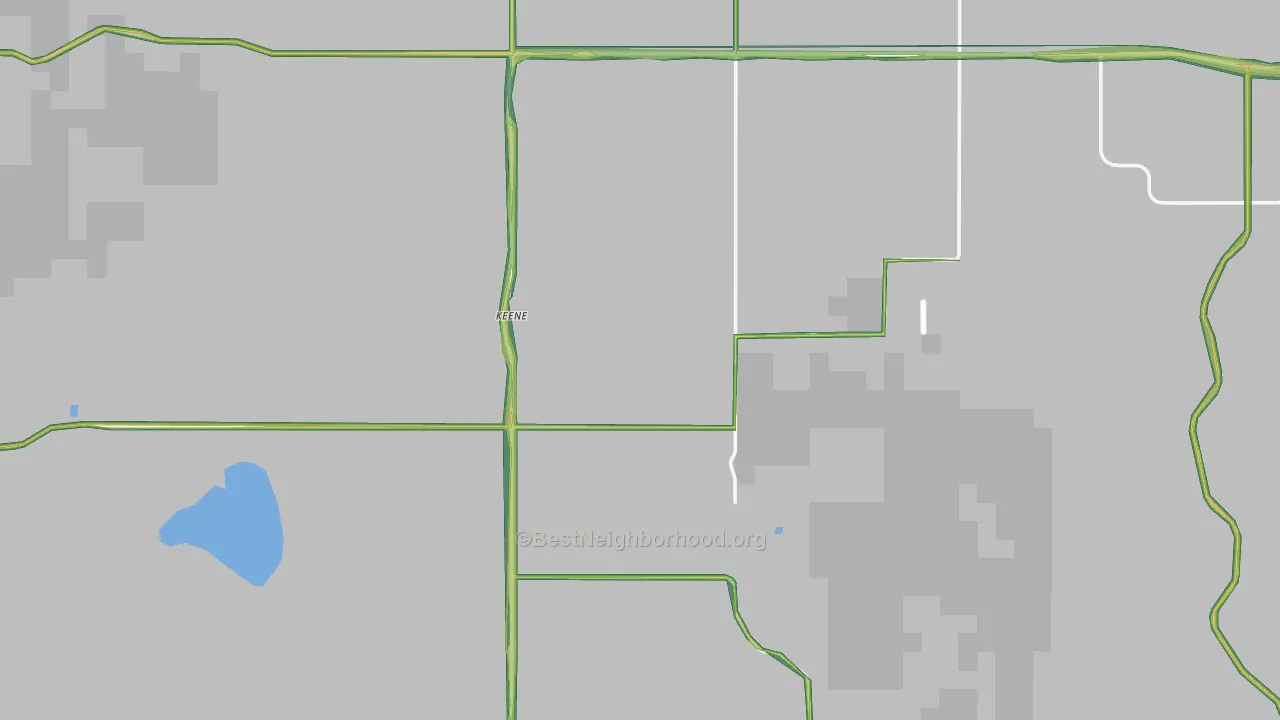 Keene, ND Map of Noise Levels in Keene