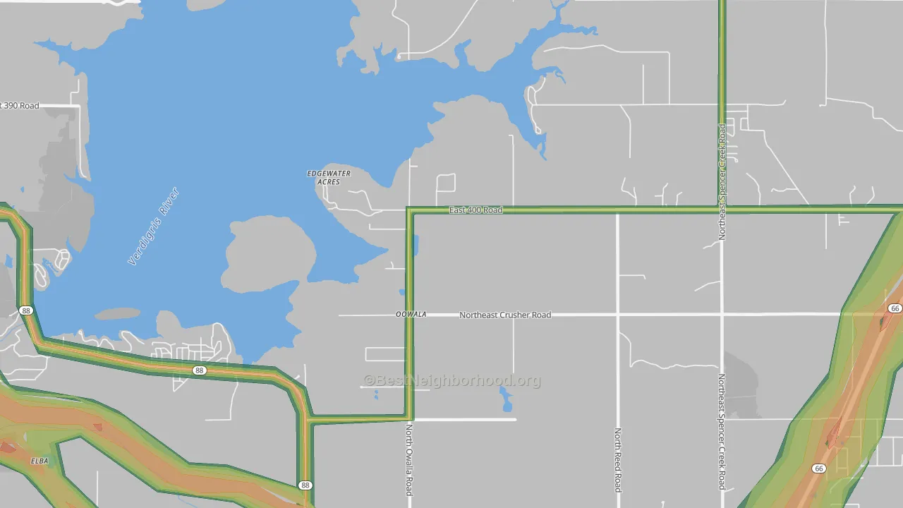 Keetonville, OK Map of Noise Levels in Keetonville