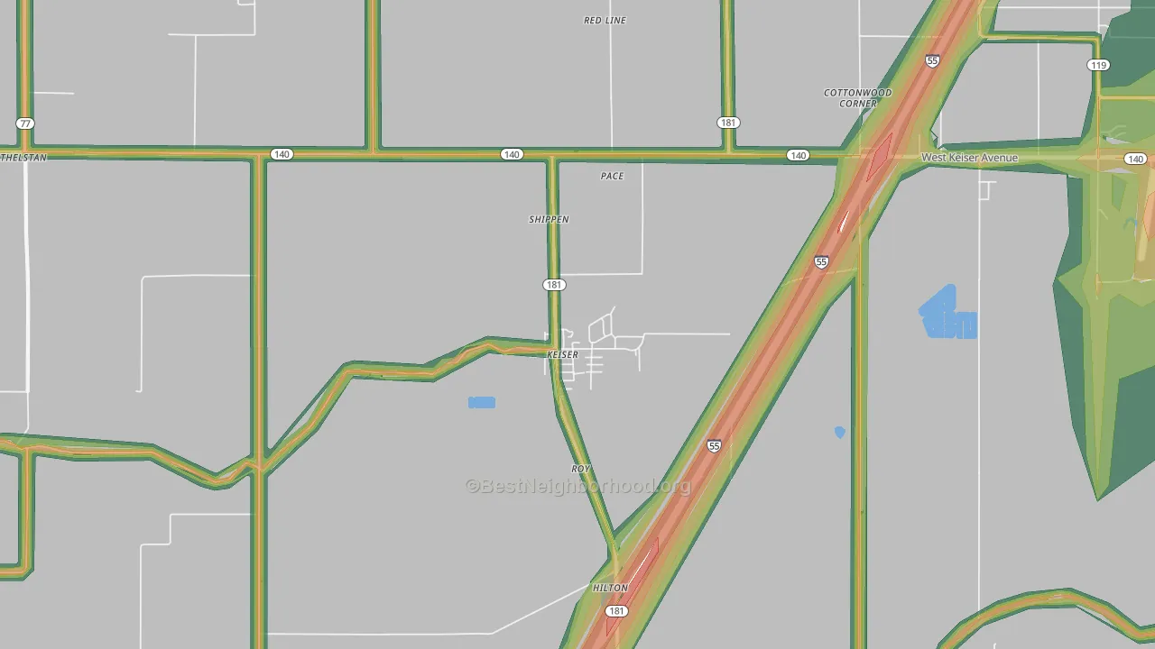 Keiser, AR Map of Noise Levels in Keiser