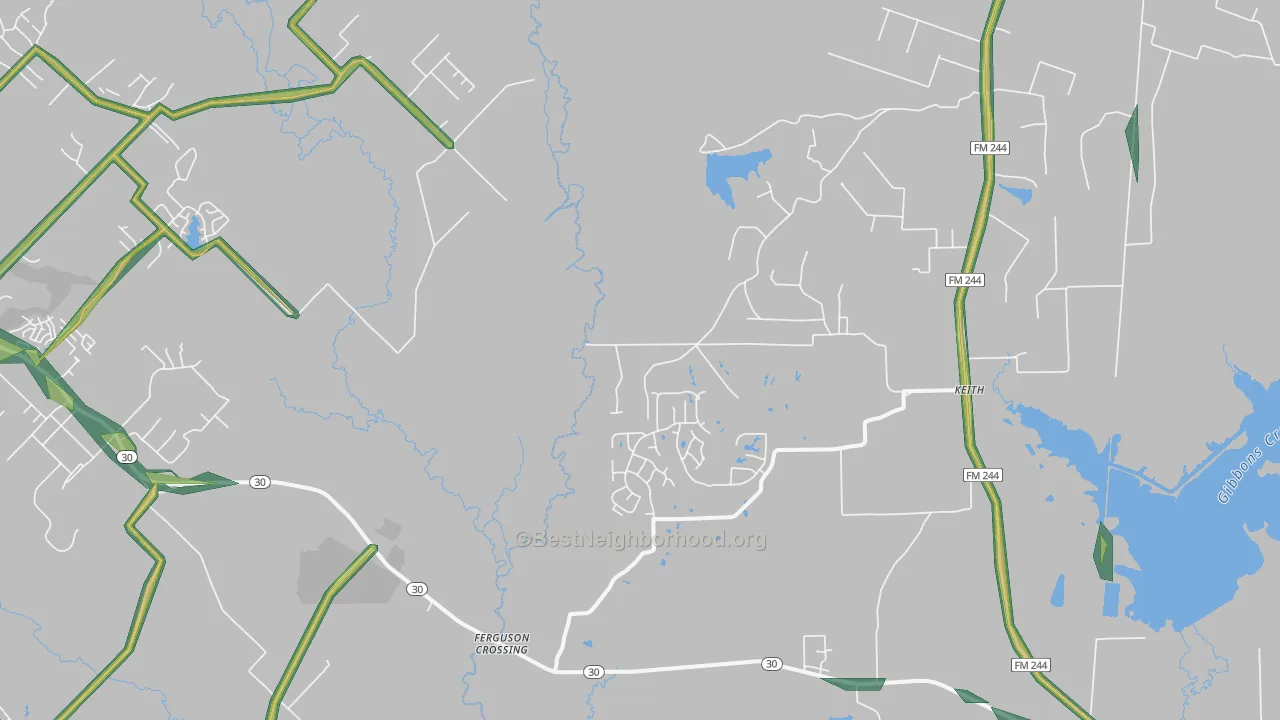 Keith, TX Map of Noise Levels in Keith